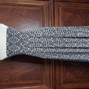 LuLaRoe Maxi Dress - Convertible to Maxi Skirt- black and cream Aztec print - S